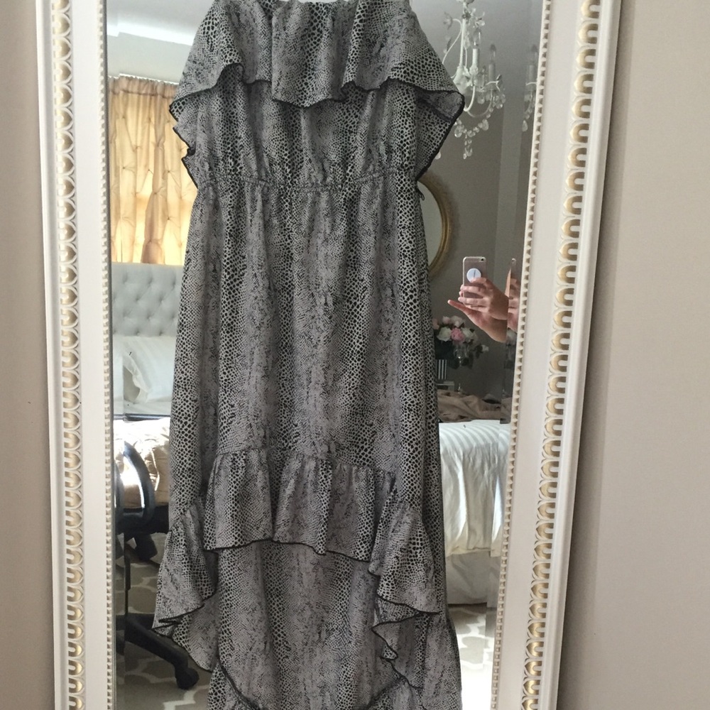 Animal Print High-Low Hem Dress